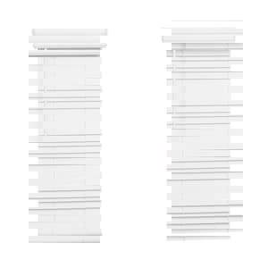 47 x 72 in. Faux Wood Cordless Blind in Bright White